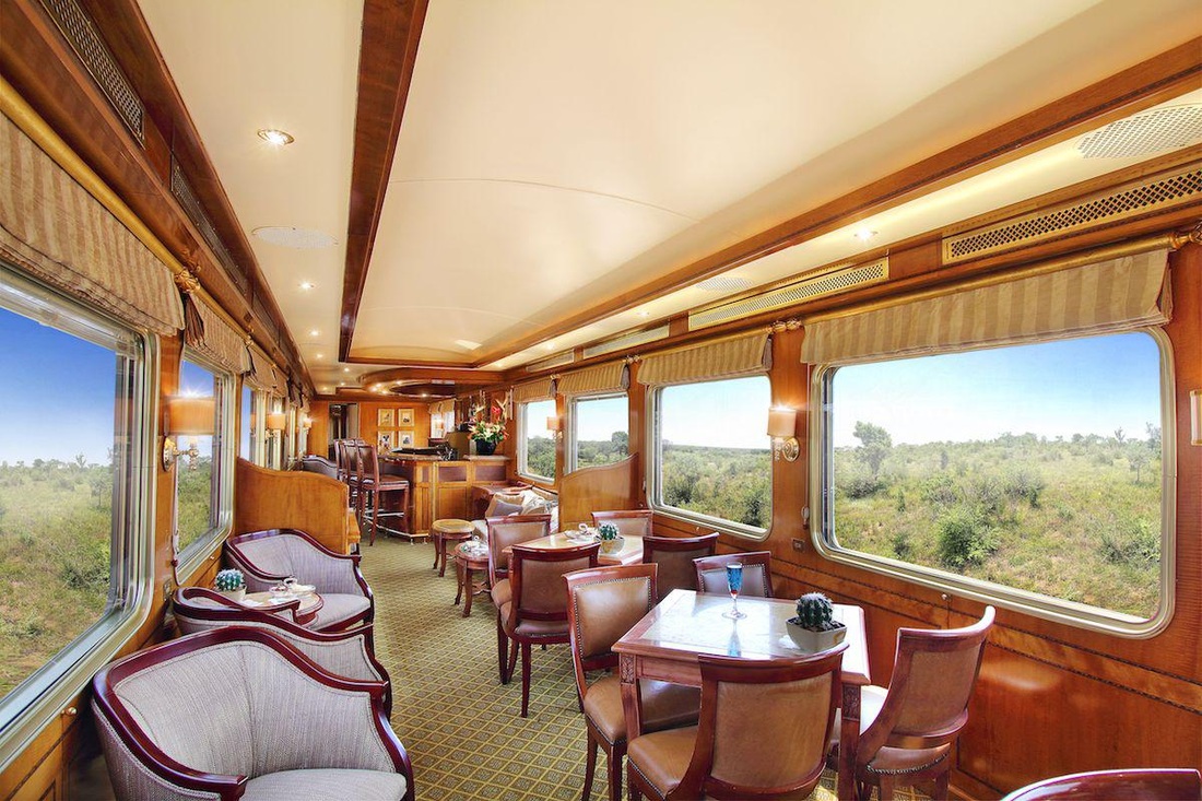 Voiture salon du Blue Train en Afrique du Sud
