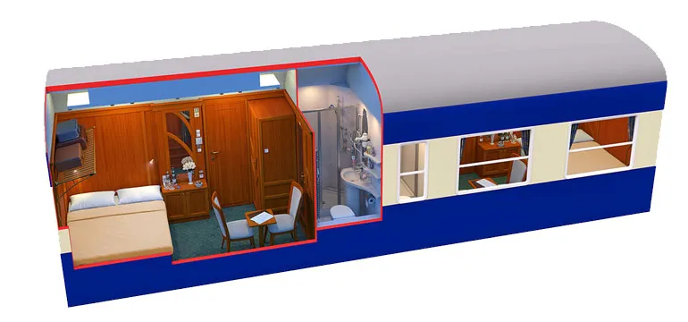 Suite Superior D&eacute;luxe Golden Eagle Danube Express &mdash; vue nuit