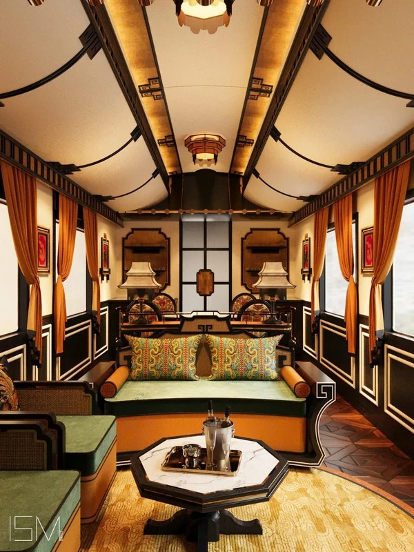 Suite Impériale SJourney Vietnam — salon Indochine avec canapé et décoration raffinée