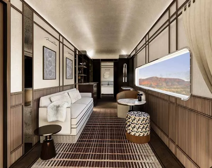Australis Suite salon luxueux train The Ghan Australie
