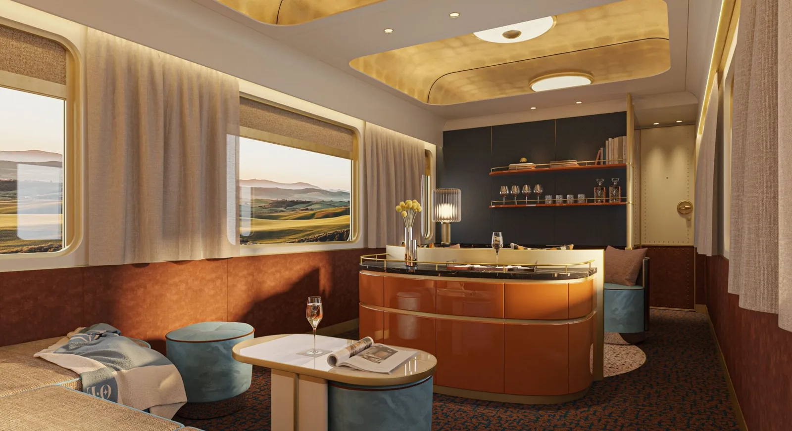 Bar privé dans une suite de La Dolce Vita Orient Express