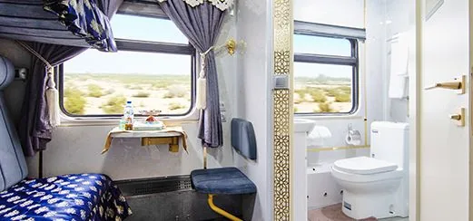 Salle de bain privée de la cabine Calife de l'Orient Silk Road Express