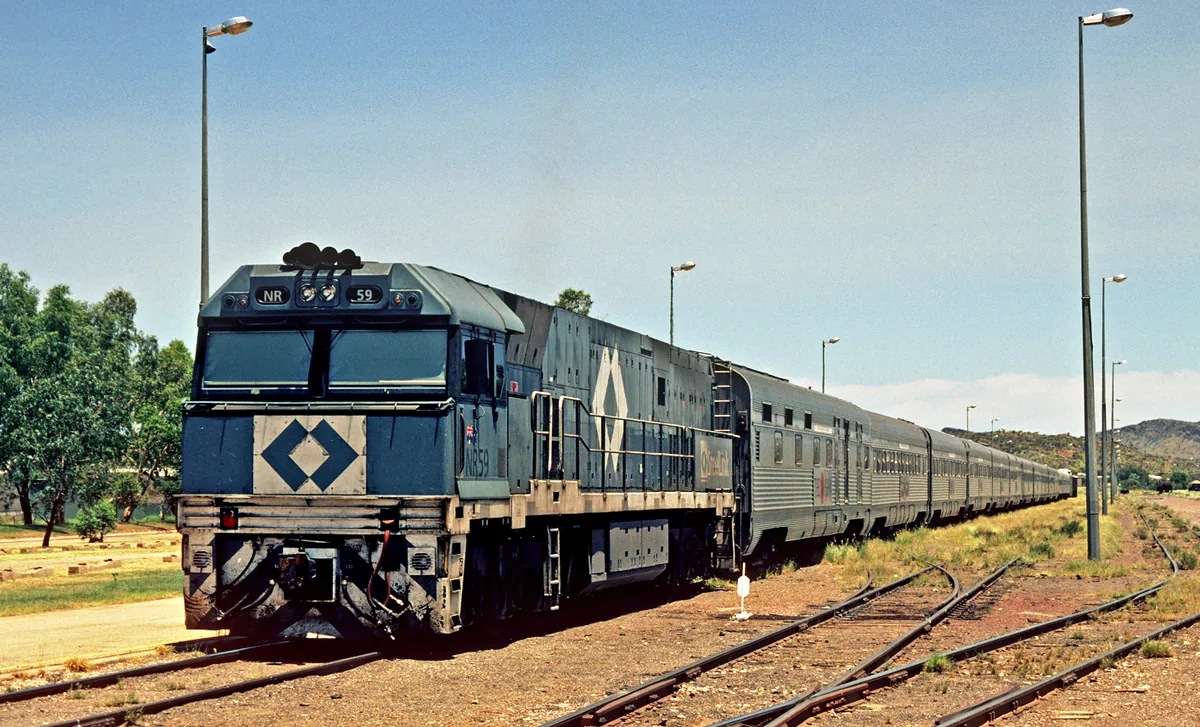The Ghan en gare d'Alice Springs, Australie, 2002
