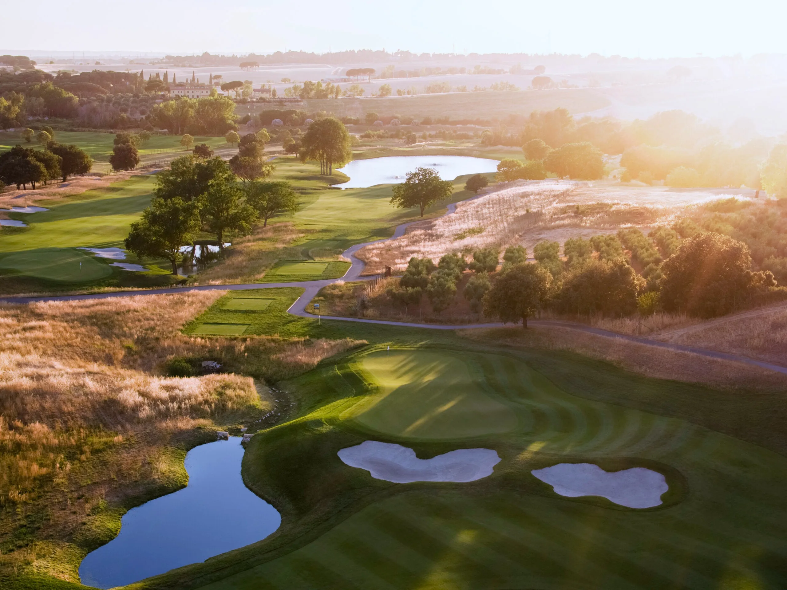 Marco Simone Golf & Country Club &ndash; trou 7 vue a&eacute;rienne, h&ocirc;te Ryder Cup 2023