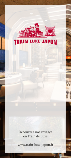 Voiture restaurant élégante train de luxe Japon avec décor raffiné et tables dressées
